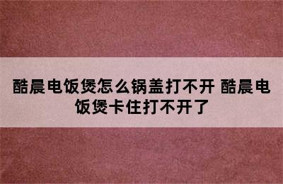 酷晨电饭煲怎么锅盖打不开 酷晨电饭煲卡住打不开了